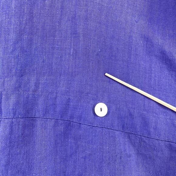 ANGELHEART DESIGNS Outfit M Linen Boxy Top & Tapered Pants 2 Pieces Blue USA VTG - Picture 12 of 16